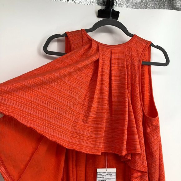 NWT Free People Coral/Orange Turn It Up Striped High-Low Tank Top XS - Picture 14 of 16